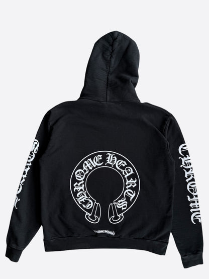 Chrome Hearts Black & White Horseshoe Chomper Logo Hoodie