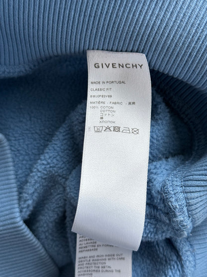 Givenchy Light Blue & Black College Logo Hoodie
