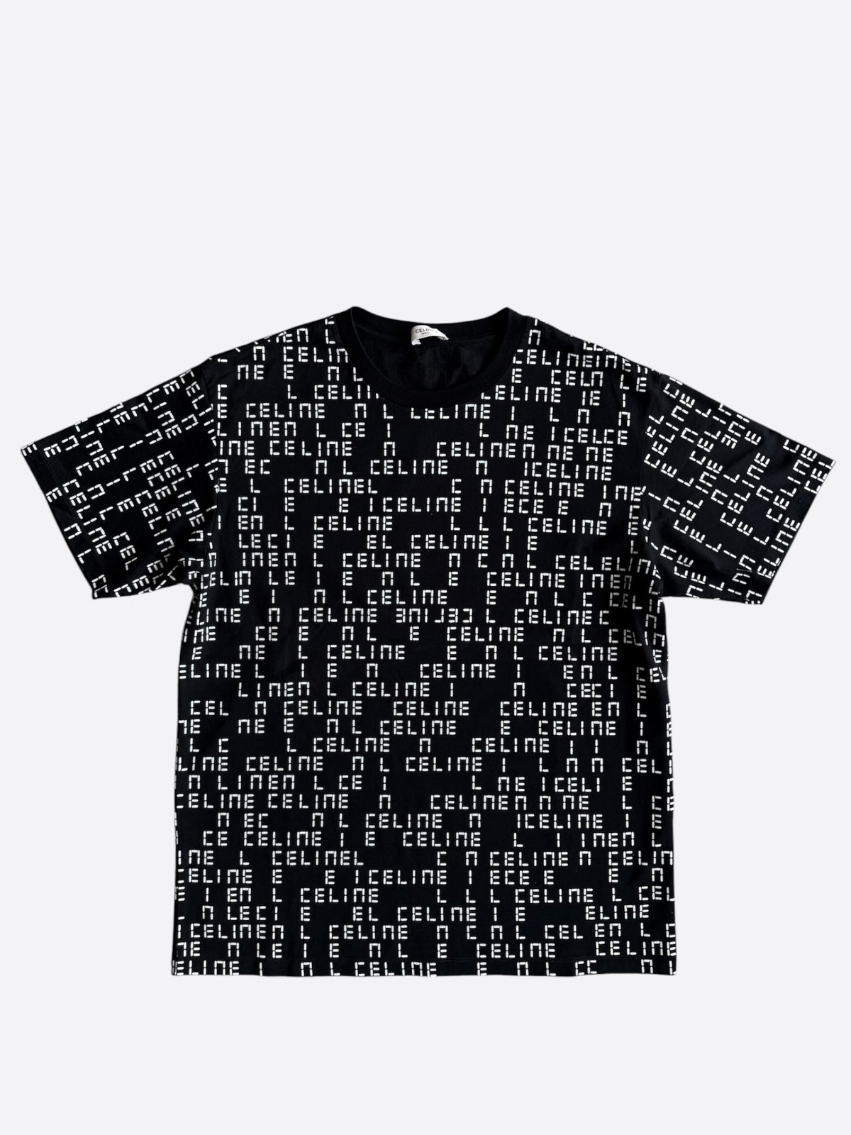 Celine Black & White Digital Logo T-Shirt