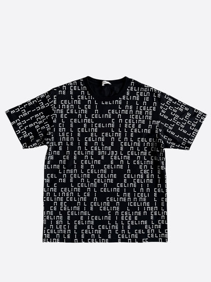Celine Black & White Digital Logo T-Shirt