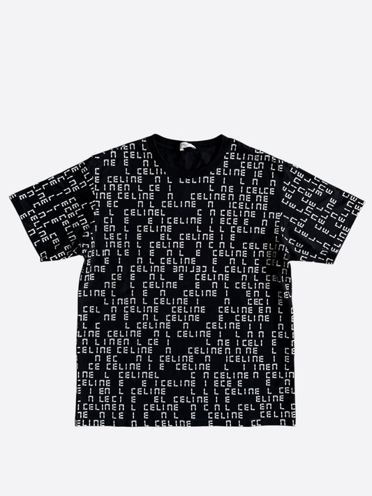 Celine Black & White Digital Logo T-Shirt