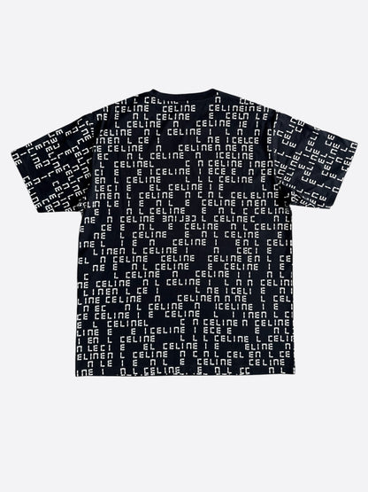 Celine Black & White Digital Logo T-Shirt