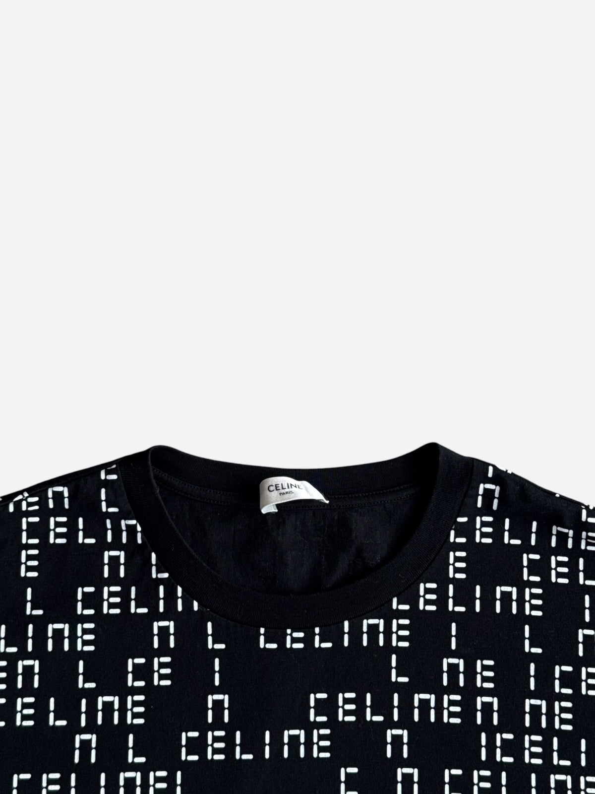 Celine Black & White Digital Logo T-Shirt