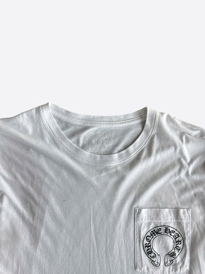 Chrome Hearts White & Black Horseshoe Logo Longsleeve T-Shirt