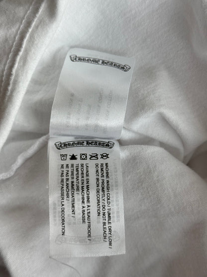 Chrome Hearts White & Black Horseshoe Logo Longsleeve T-Shirt