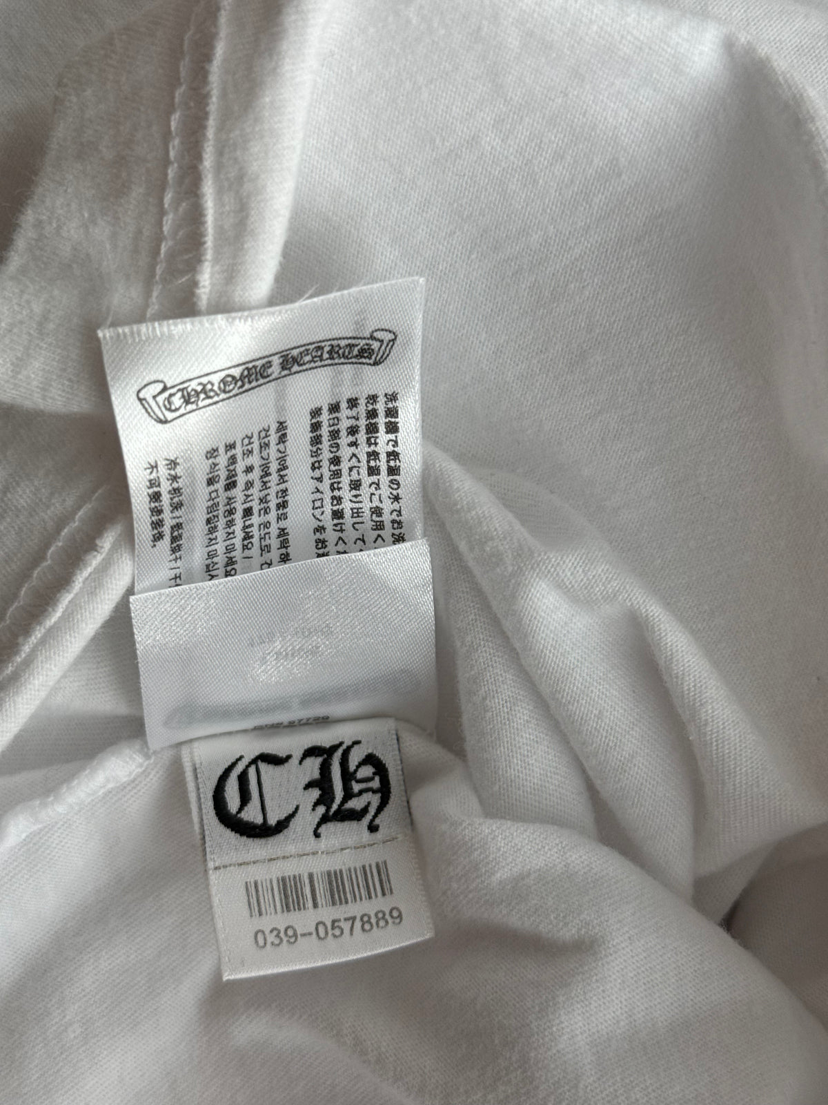 Chrome Hearts White & Black Horseshoe Logo Longsleeve T-Shirt