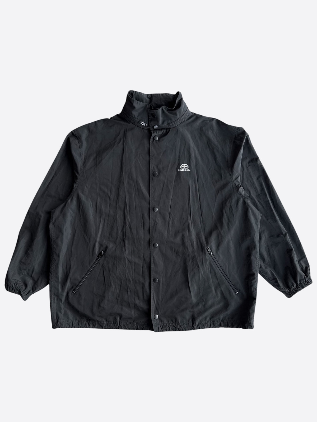 Balenciaga Black BB Logo Windbreaker Jacket