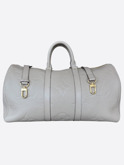 Louis Vuitton Beige Empreinte Monogram Keepall 45