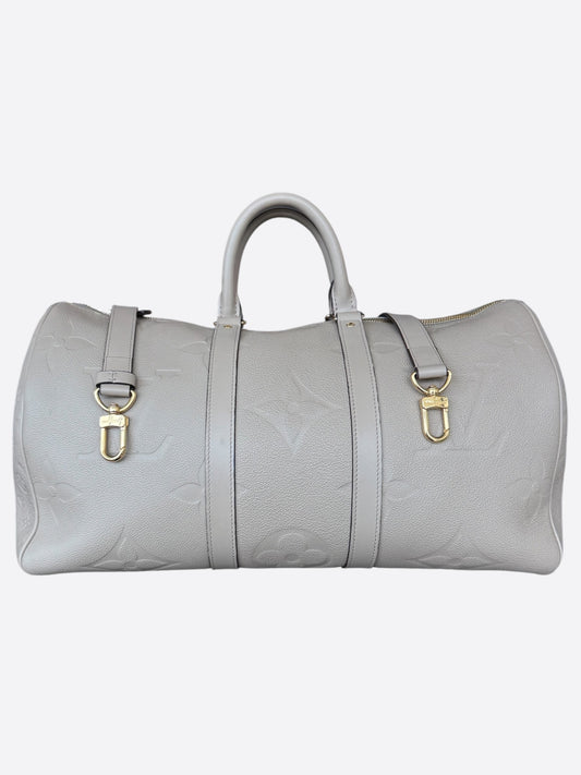 Louis Vuitton Beige Empreinte Monogram Keepall 45