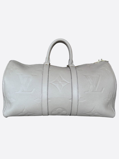 Louis Vuitton Beige Empreinte Monogram Keepall 45