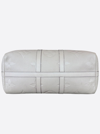 Louis Vuitton Beige Empreinte Monogram Keepall 45