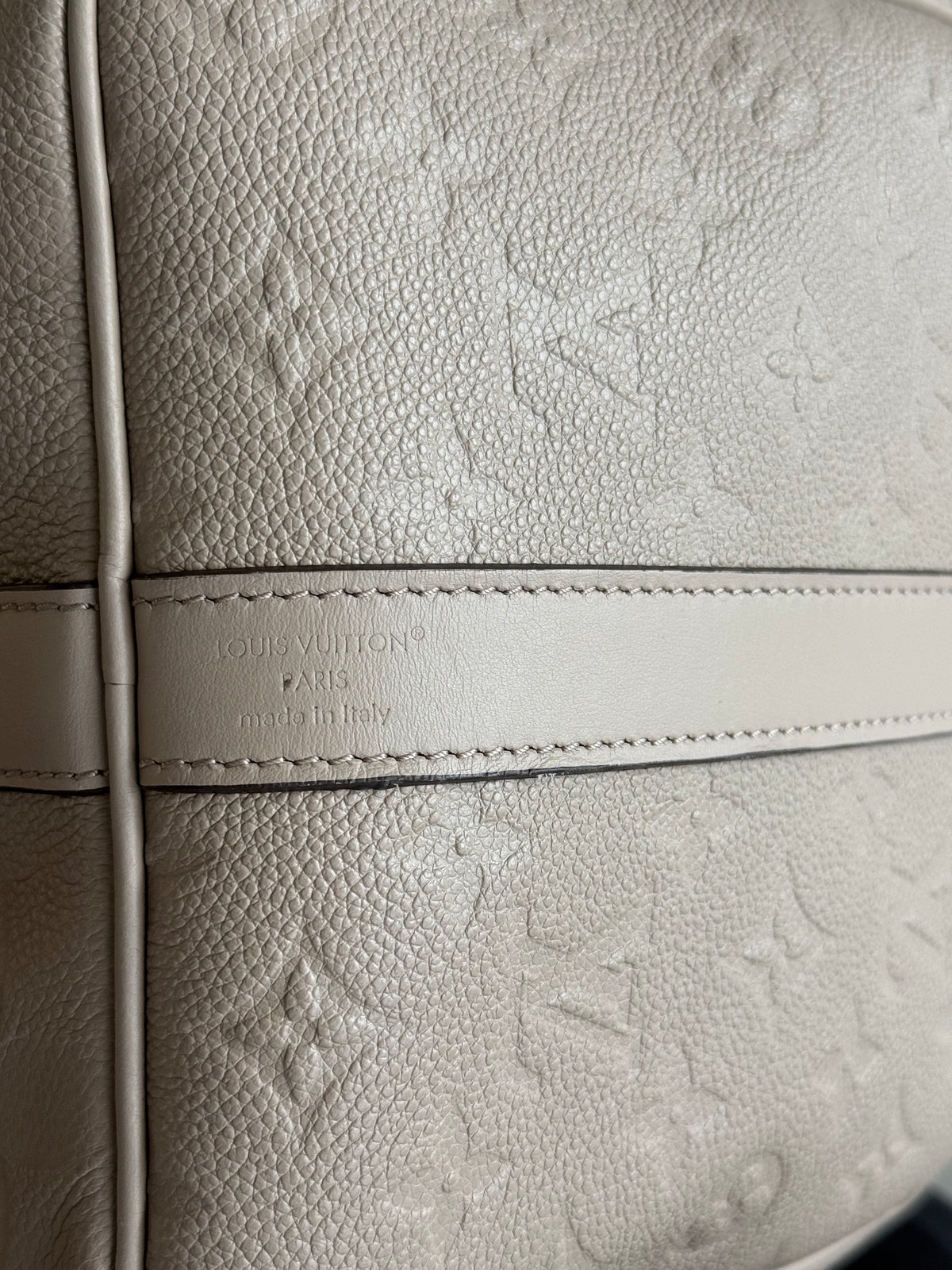 Louis Vuitton Beige Empreinte Monogram Keepall 45