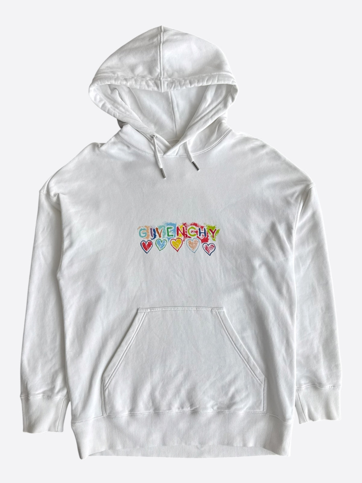 Givenchy White & Multicolor Crayon Logo Hoodie