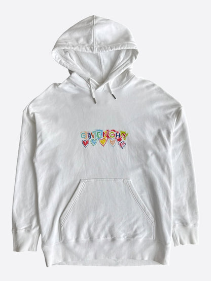 Givenchy White & Multicolor Crayon Logo Hoodie