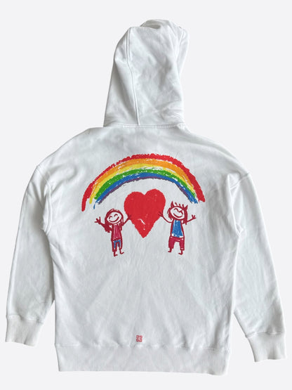Givenchy White & Multicolor Crayon Logo Hoodie