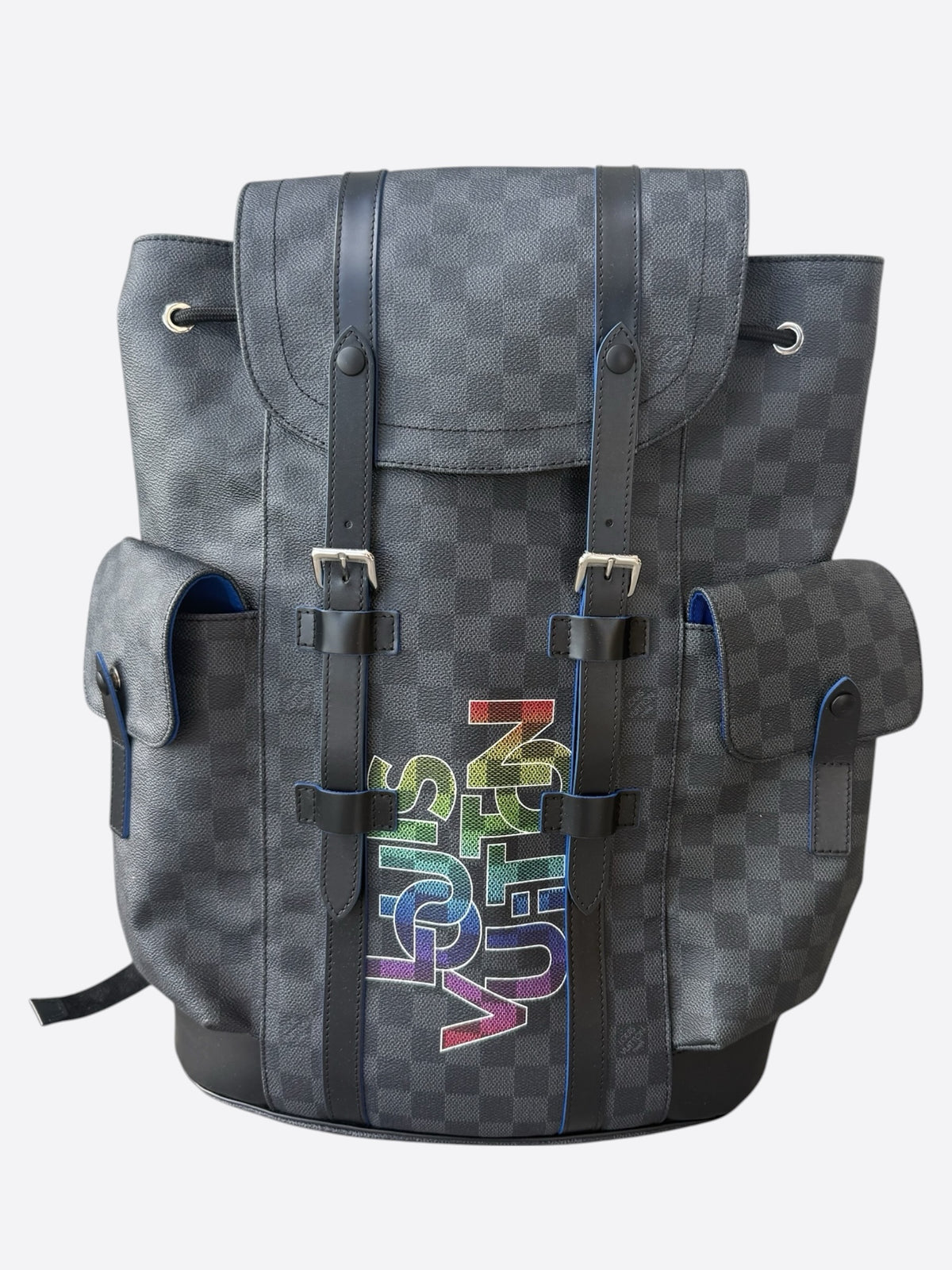 Louis Vuitton Damier Graphite Rainbow Logo Christopher Backpack