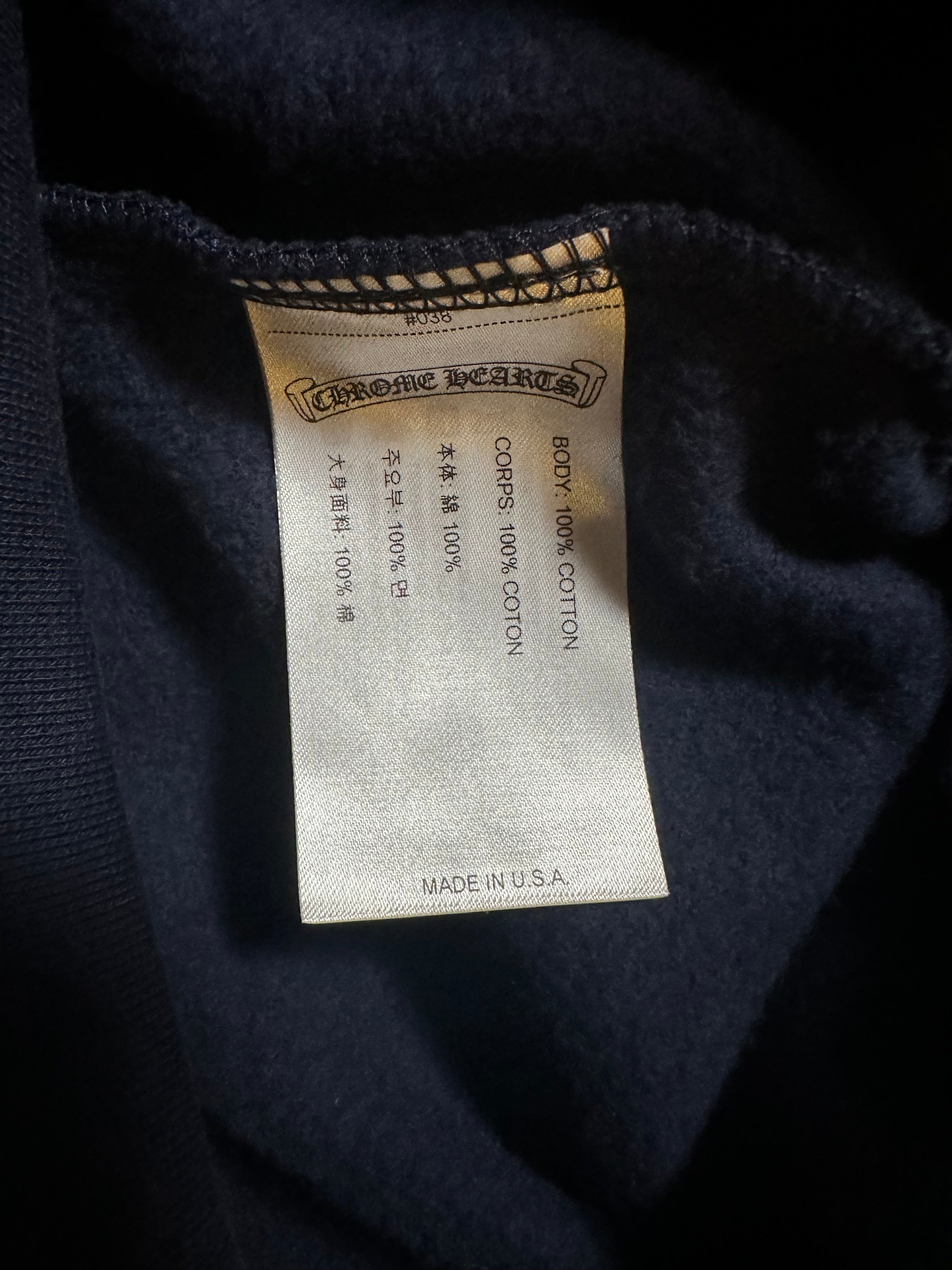 Chrome Hearts Navy & Yellow Script Logo Hoodie