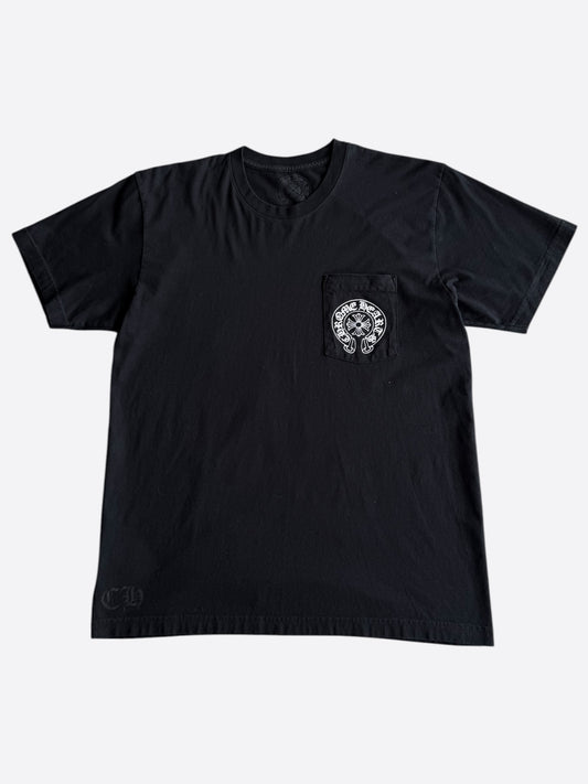 Chrome Hearts Black & White Malibu Horseshoe Logo T-Shirt