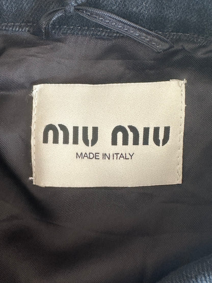 Miu Miu Black Denim Cropped Jacket