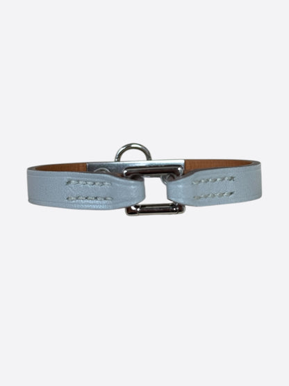 Hermes Grey Swift & Palladium Hardware Mini Rivale Bracelet