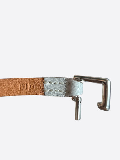 Hermes Grey Swift & Palladium Hardware Mini Rivale Bracelet