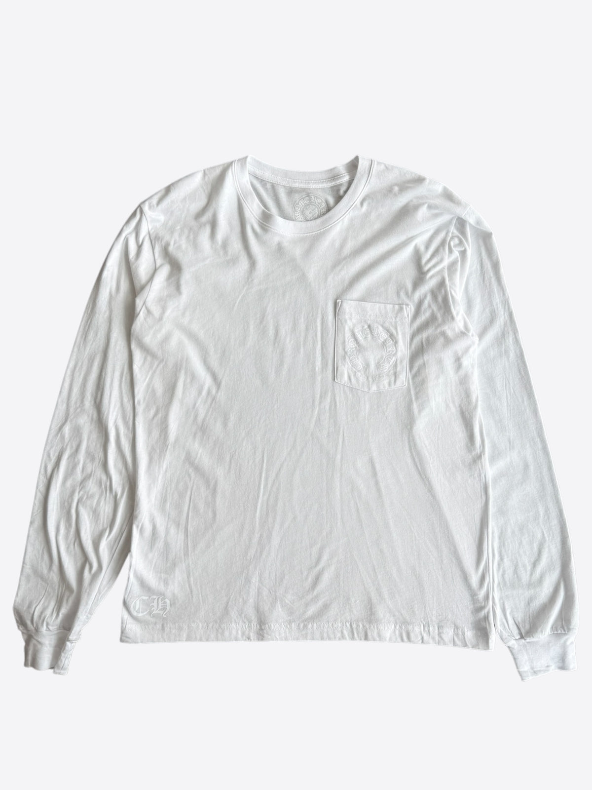 Chrome Hearts White Floral Logo Longsleeve T-Shirt