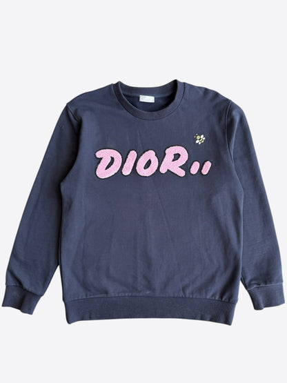Dior Kaws Navy & Pink Logo Sweatshirt