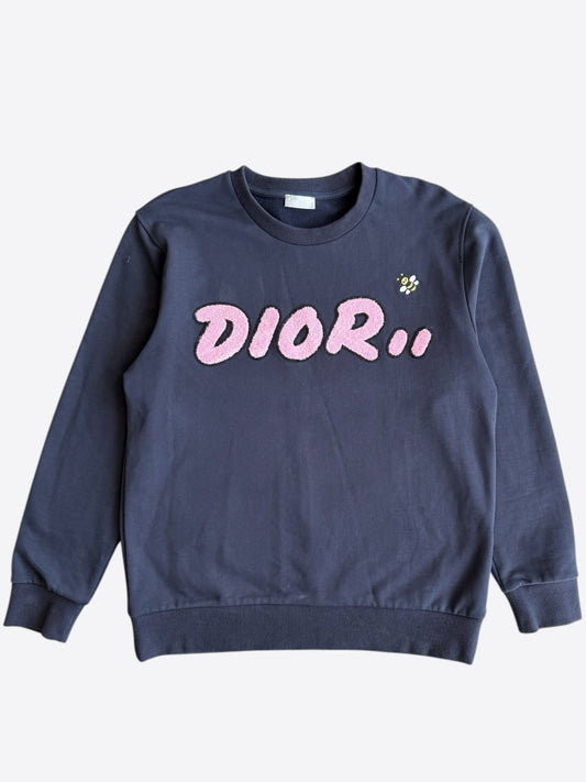 Dior Kaws Navy & Pink Logo Sweatshirt