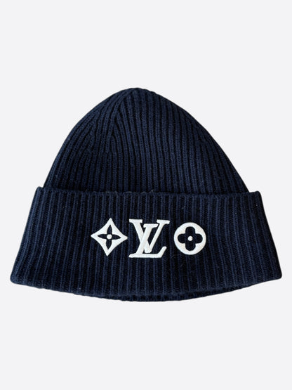 Louis Vuitton Navy Embroidered Logo Beanie