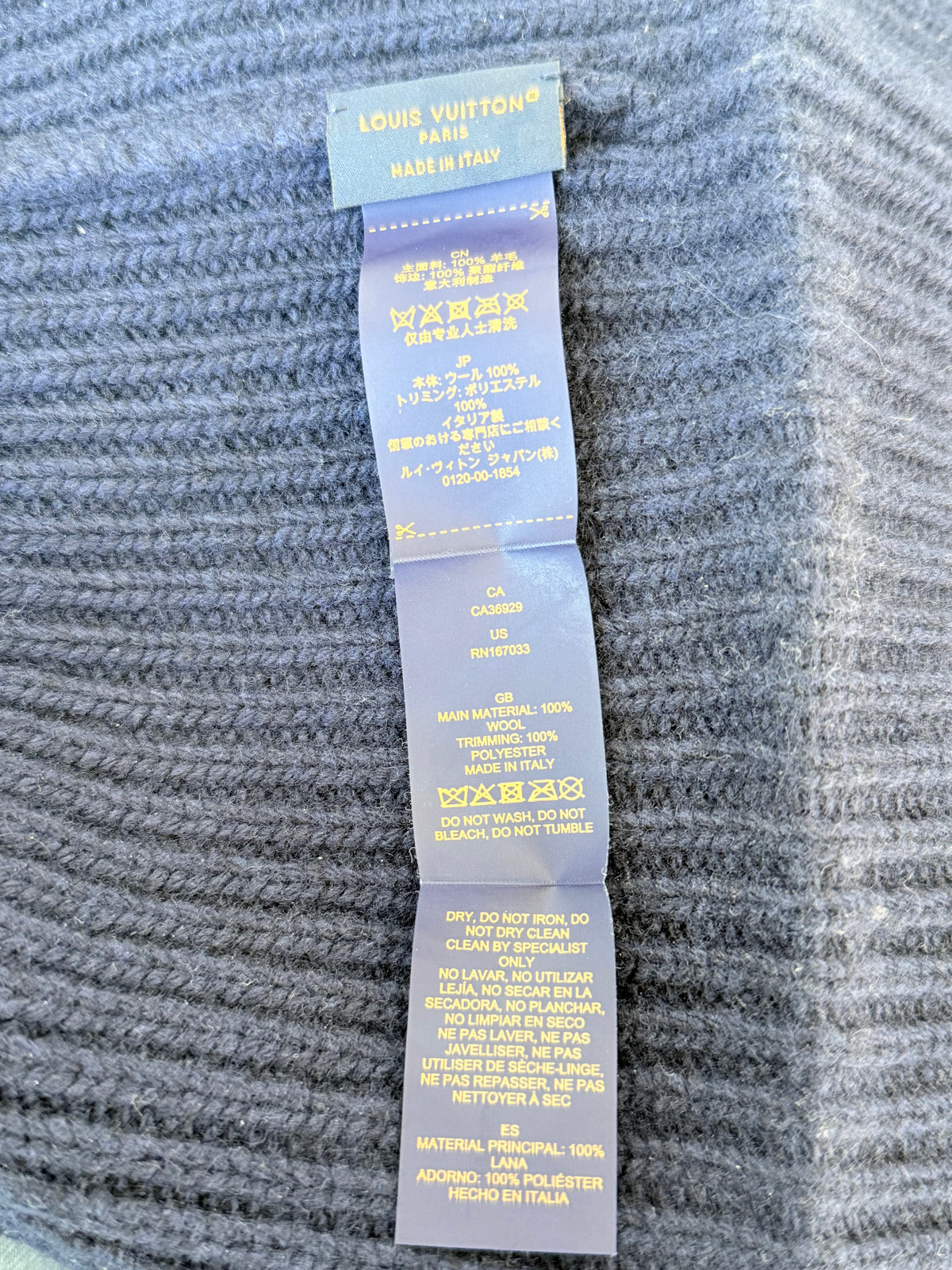 Louis Vuitton Navy Embroidered Logo Beanie