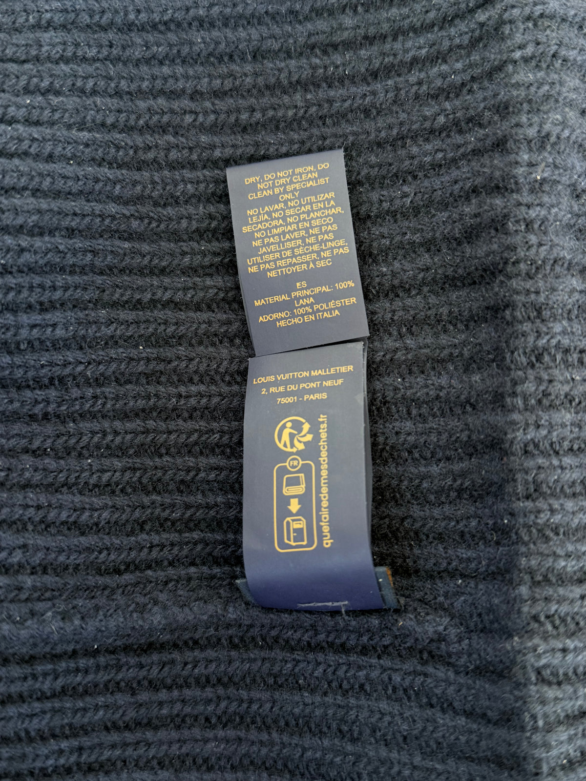 Louis Vuitton Navy Embroidered Logo Beanie