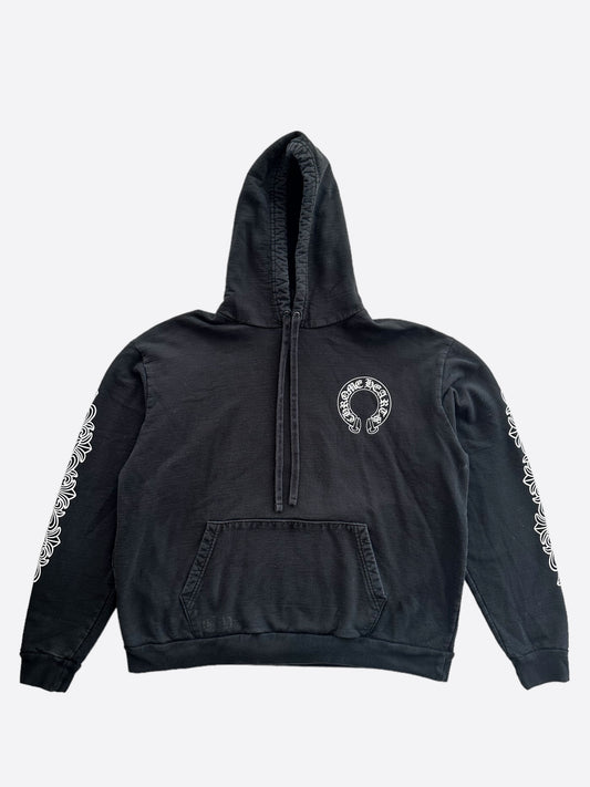 Chrome Hearts Black & White Horseshoe Logo Hoodie