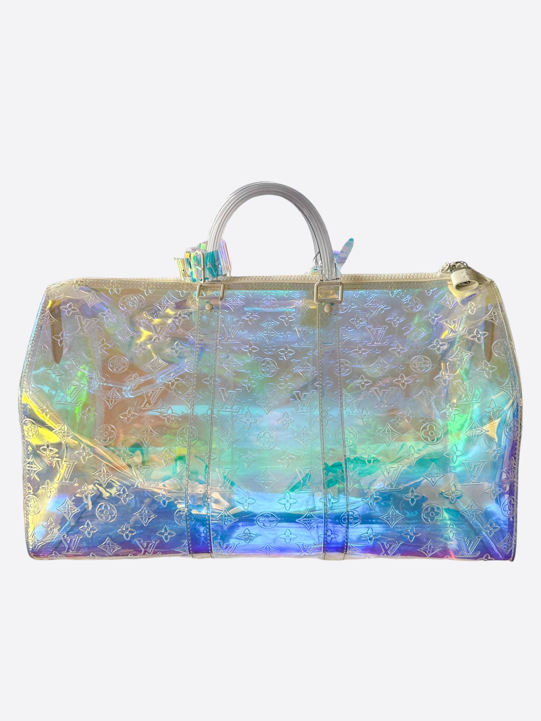 Iridescent Louis Vuitton Keepall Bandouliere Monogram Prism Virgil