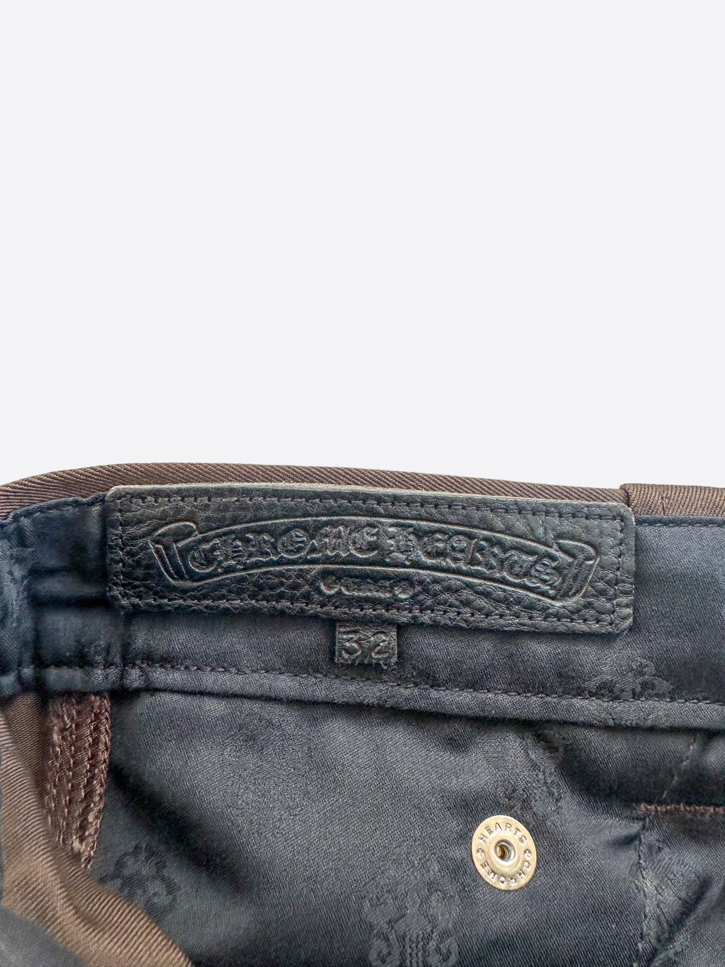 Chrome Hearts Brown & Orange Cross Patch Carpenter Jeans