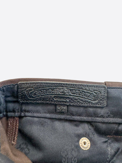 Chrome Hearts Brown & Orange Cross Patch Carpenter Jeans