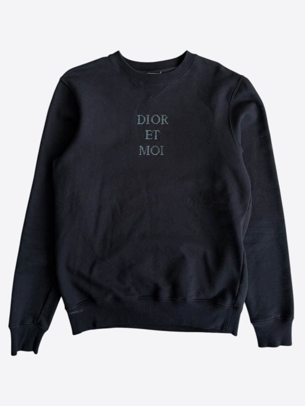 Dior Black Dior Et Moi Sequin Embellished Logo Sweatshirt