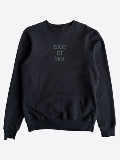 Dior Black Dior Et Moi Sequin Embellished Logo Sweatshirt