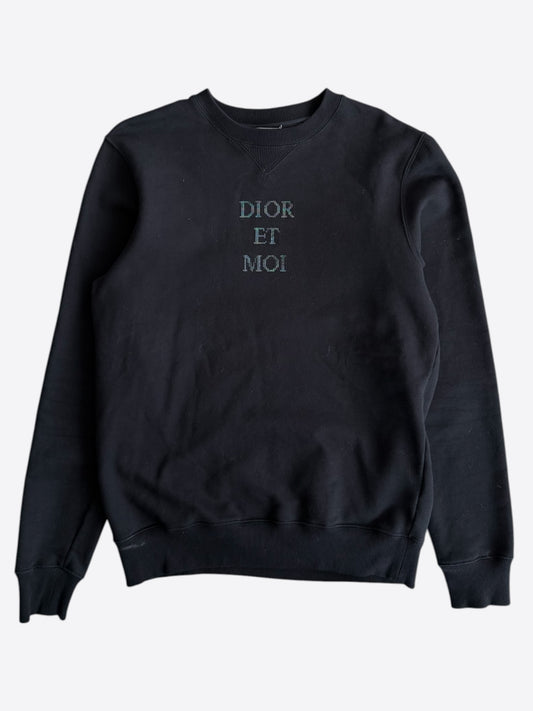 Dior Black Dior Et Moi Sequin Embellished Logo Sweatshirt