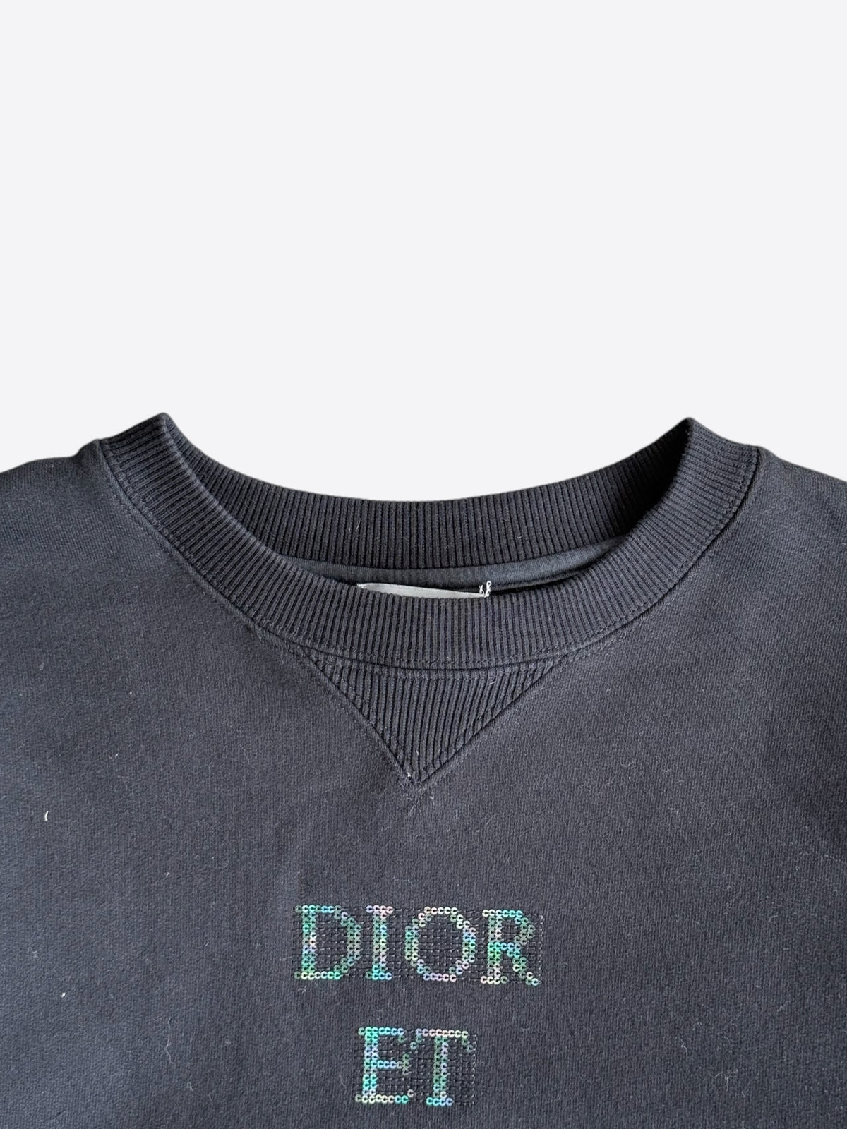 Dior Black Dior Et Moi Sequin Embellished Logo Sweatshirt