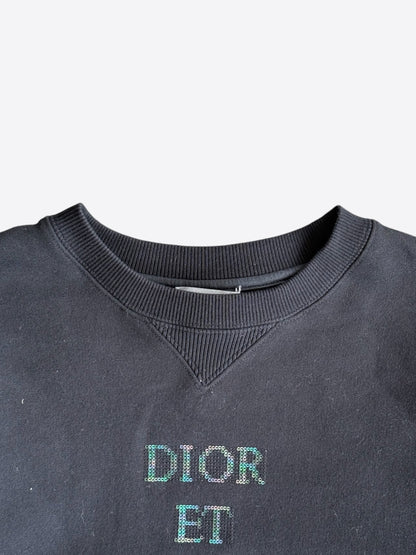 Dior Black Dior Et Moi Sequin Embellished Logo Sweatshirt