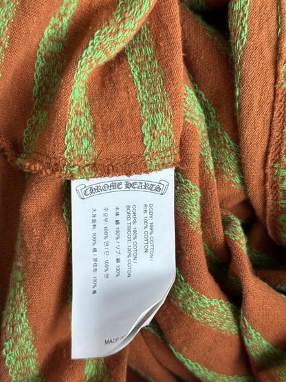 Chrome Hearts Orange & Green Striped Polo Longsleeve T-Shirt