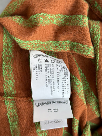 Chrome Hearts Orange & Green Striped Polo Longsleeve T-Shirt