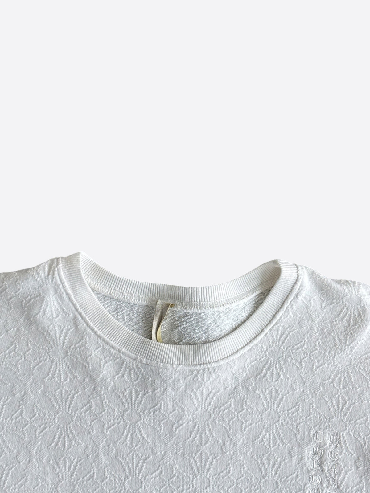 Chrome Hearts White Cross Jacquard Embroidered Sweater