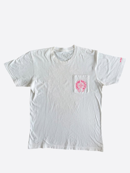Chrome Hearts White & Pink Horseshoe Logo T-Shirt