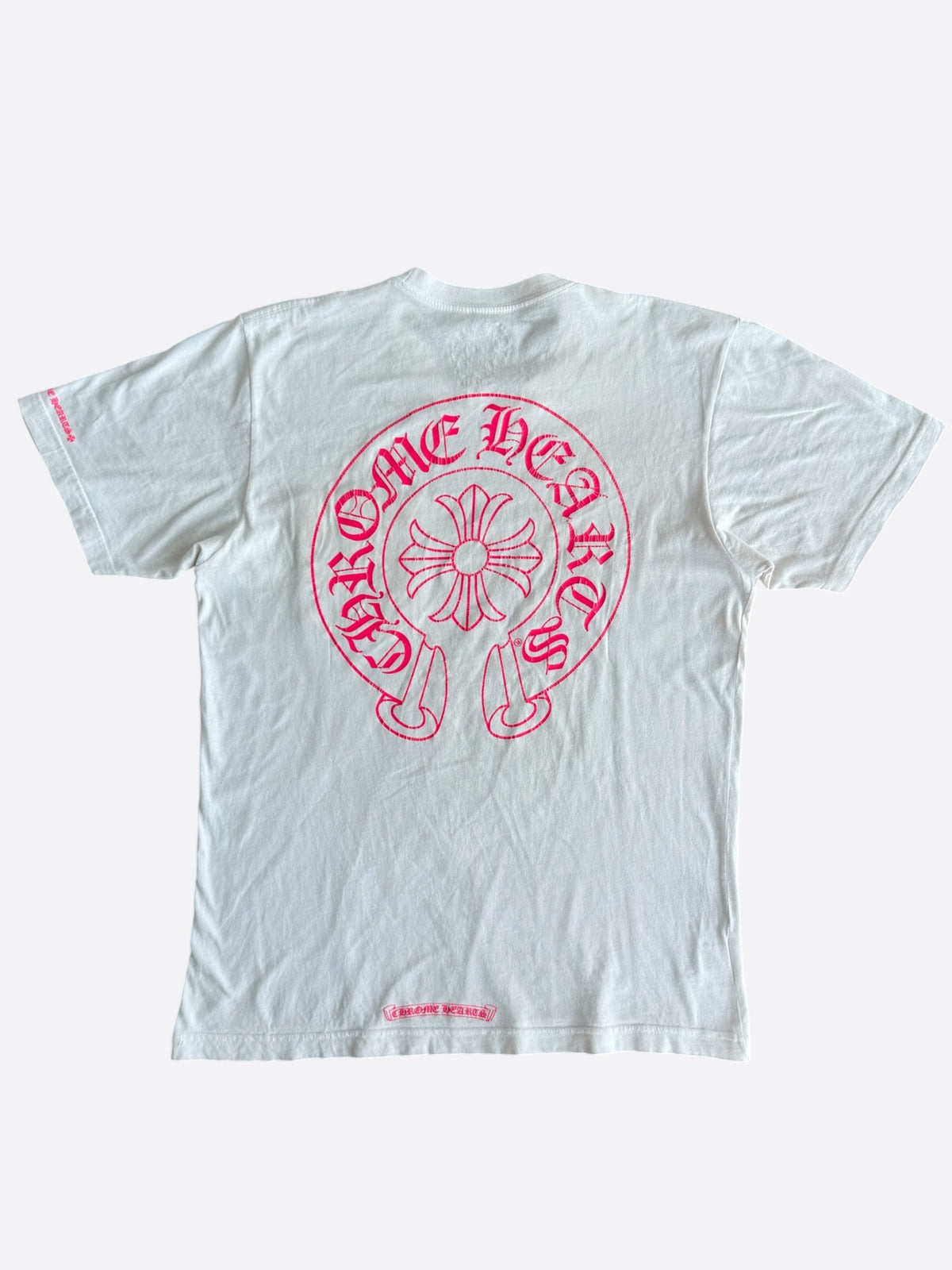 Chrome Hearts White & Pink Horseshoe Logo T-Shirt