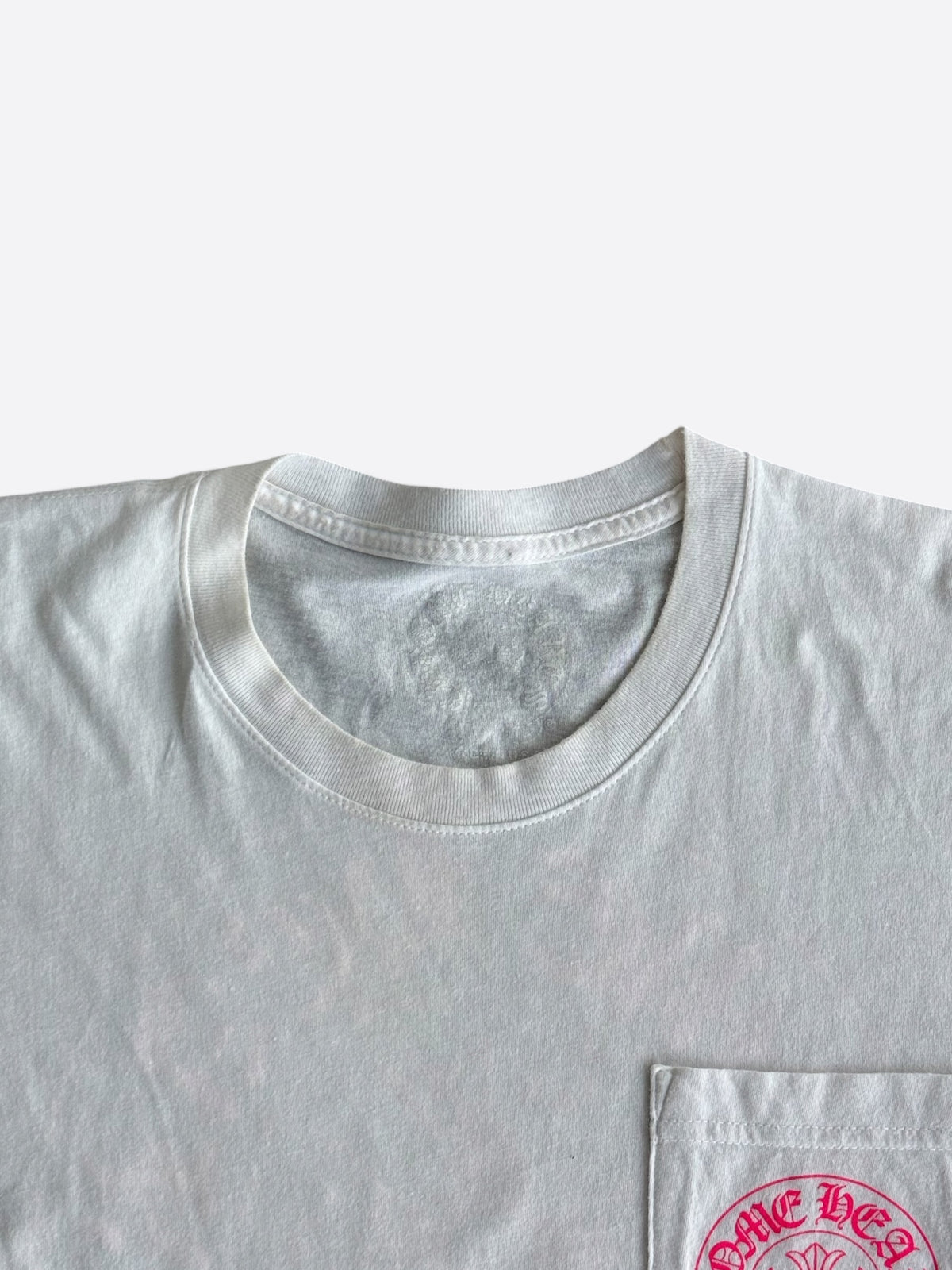 Chrome Hearts White & Pink Horseshoe Logo T-Shirt