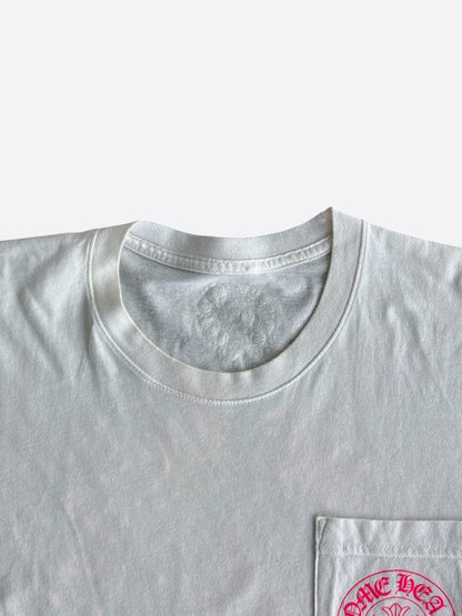 Chrome Hearts White & Pink Horseshoe Logo T-Shirt