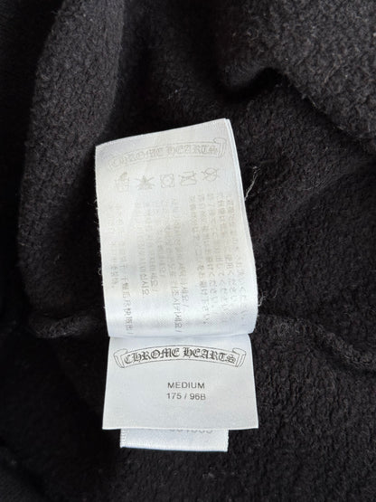 Chrome Hearts Black & White Scroll Logo Zip Up Hoodie