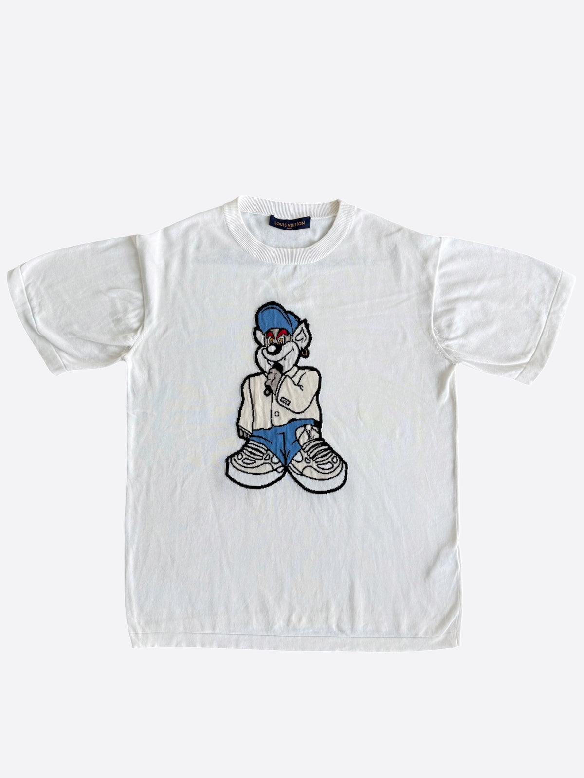 Louis Vuitton White Intarsia Rapper Graphic T-Shirt