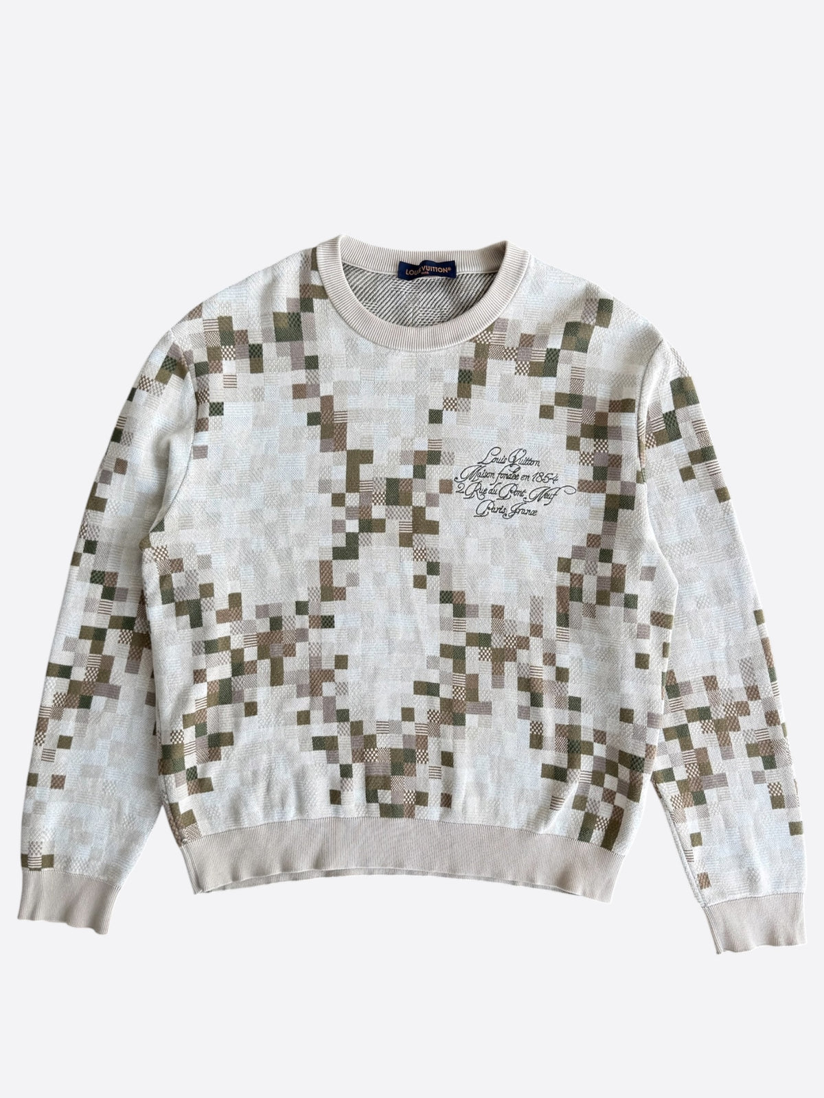 Louis Vuitton Beige & Green Damouflage Sweater